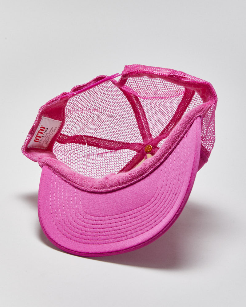 Vintage Y2K 00s Maui Wave Riders Hot Pink Rope Peak Trucker Hat - OS