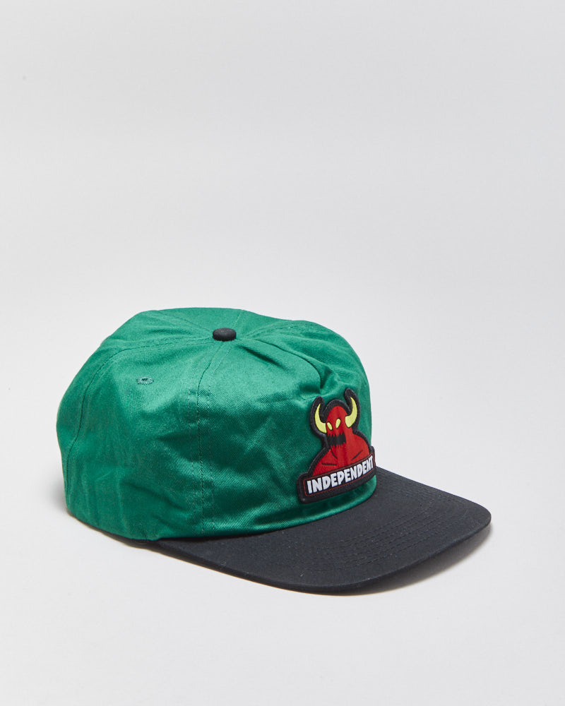 Independent Truck Company x Toy Machine Forest Green Canvas Snapback Baseball Cap - OS