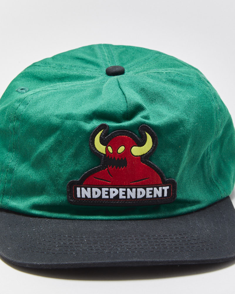 Independent Truck Company x Toy Machine Forest Green Canvas Snapback Baseball Cap - OS