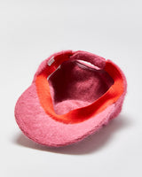 Vintage Y2K 00s Hot Pink Angora Blend Velcro Baseball Cap - OS
