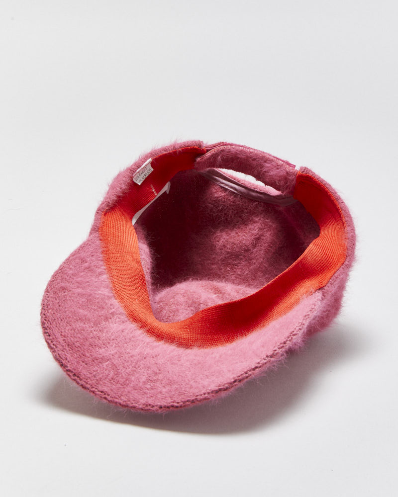 Vintage Y2K 00s Hot Pink Angora Blend Velcro Baseball Cap - OS