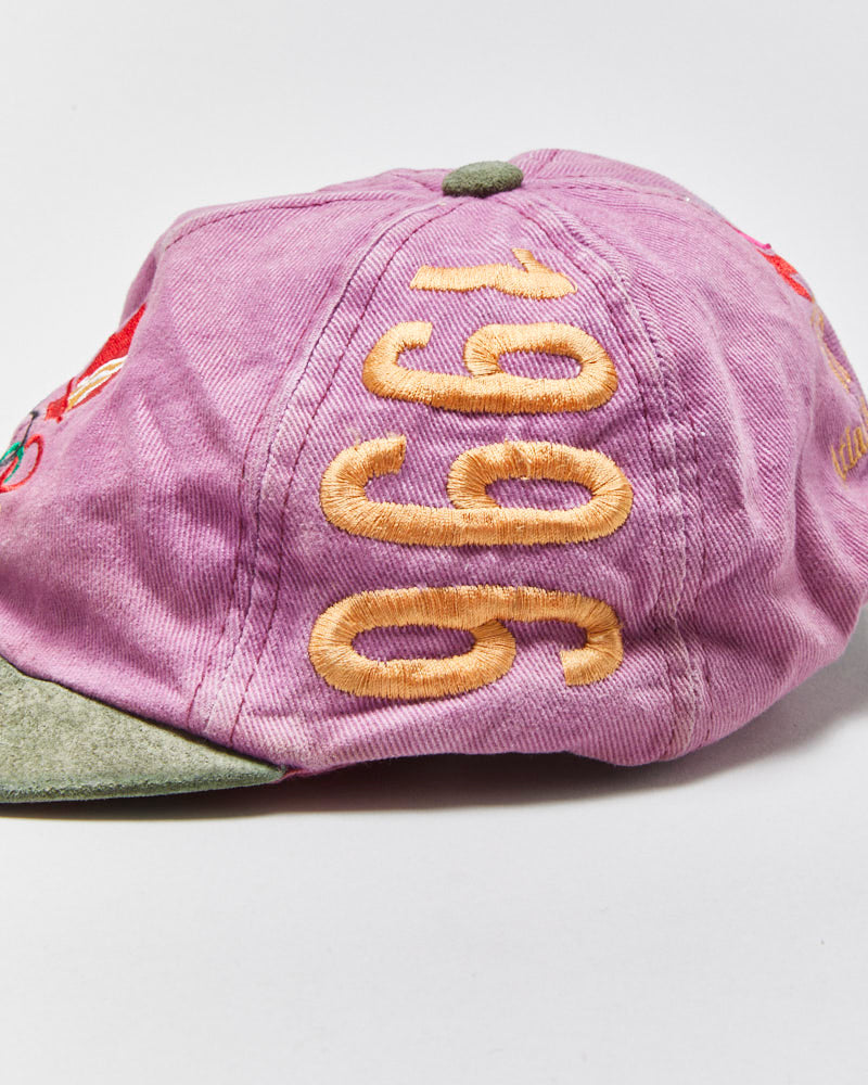 Vintage 1996 Atlanta Olympics Paisley Suede Flat Brim Leather Strap Baseball Cap - OS