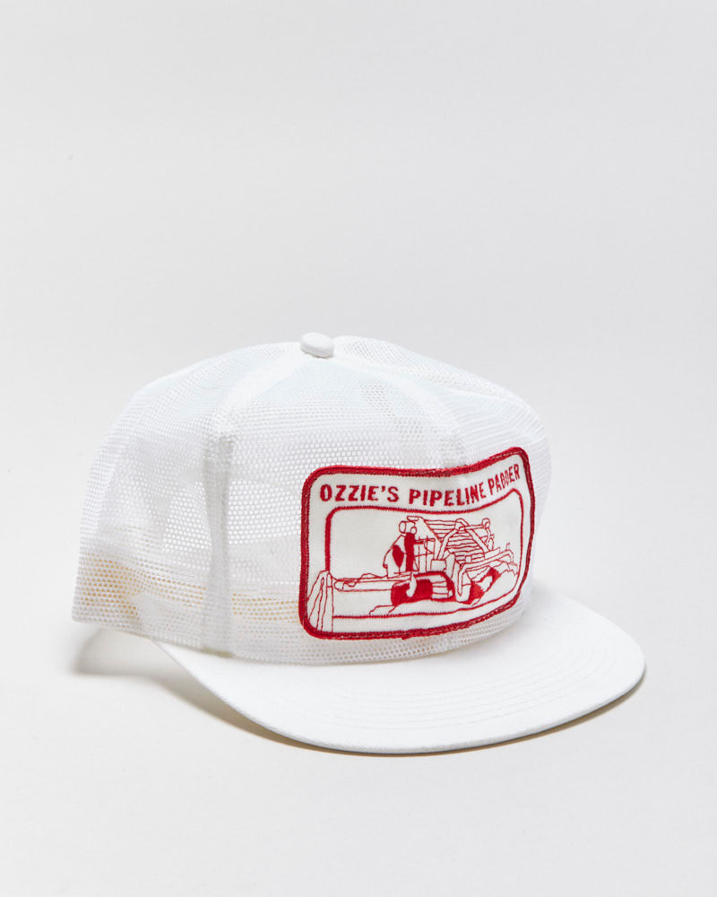 Vintage 1980s Ozzie's Pipeline Padder Patch Flat Brim Made In USA Trucker Hat - OS