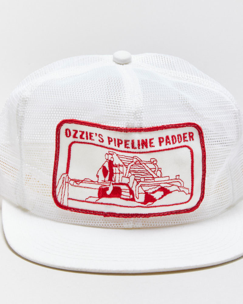 Vintage 1980s Ozzie's Pipeline Padder Patch Flat Brim Made In USA Trucker Hat - OS
