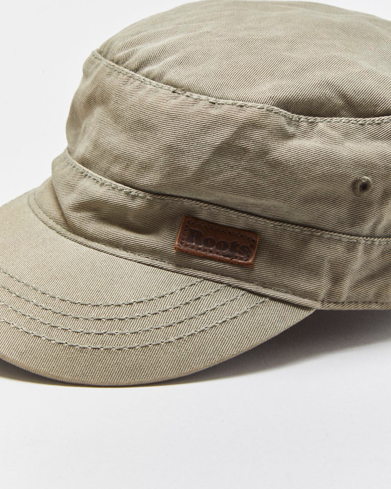 Vintage Y2K 00s Roots Khaki Organic Canvas Army Cap - OS