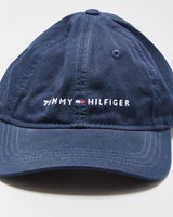 Vintage Tommy Hilfiger Embroidered Canvas Leather Strap Baseball Cap - OS