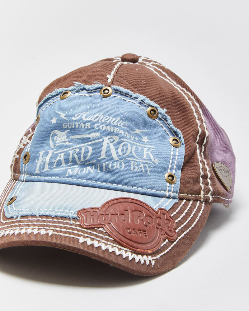 DS Vintage Y2K 00s Hard Rock Dyed Contrast Stitch Denim Patch Baseball Cap - OS