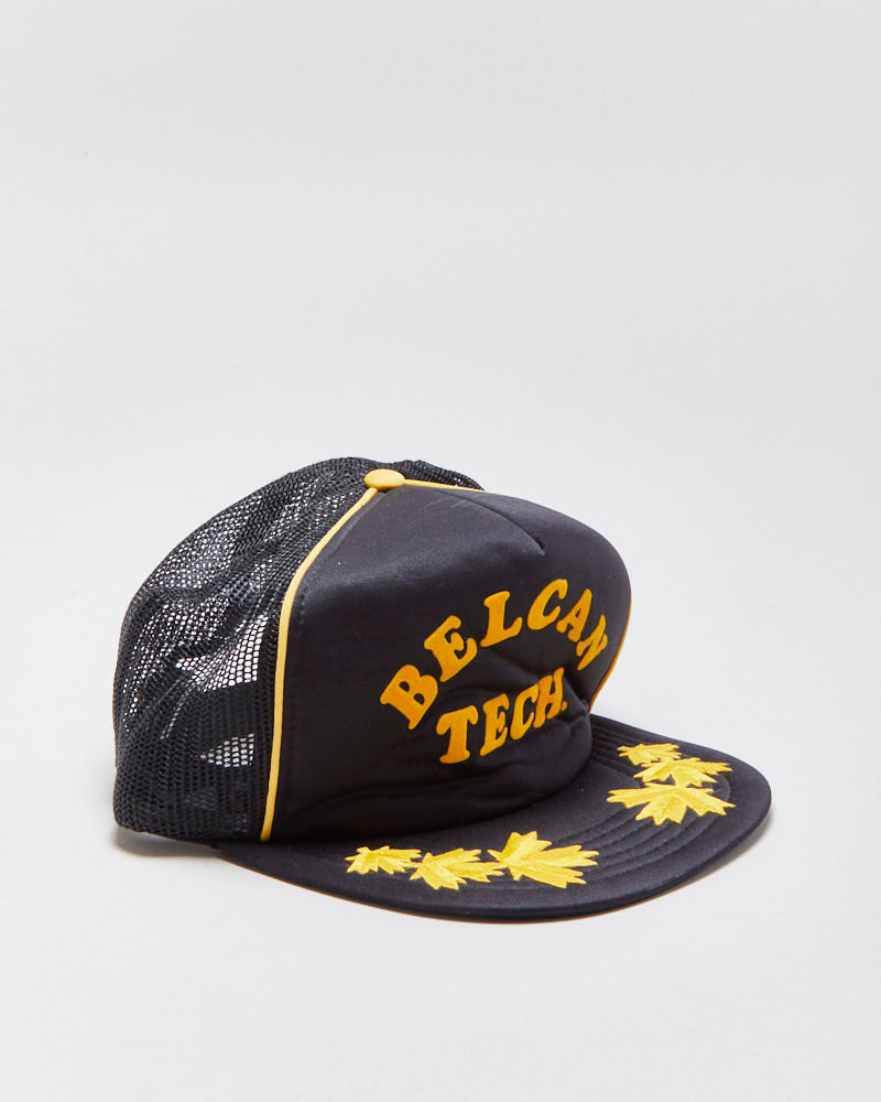 DS Vintage 1980s Belcan Tech Golf Leaf Flat Brim Trucker Hat - OS
