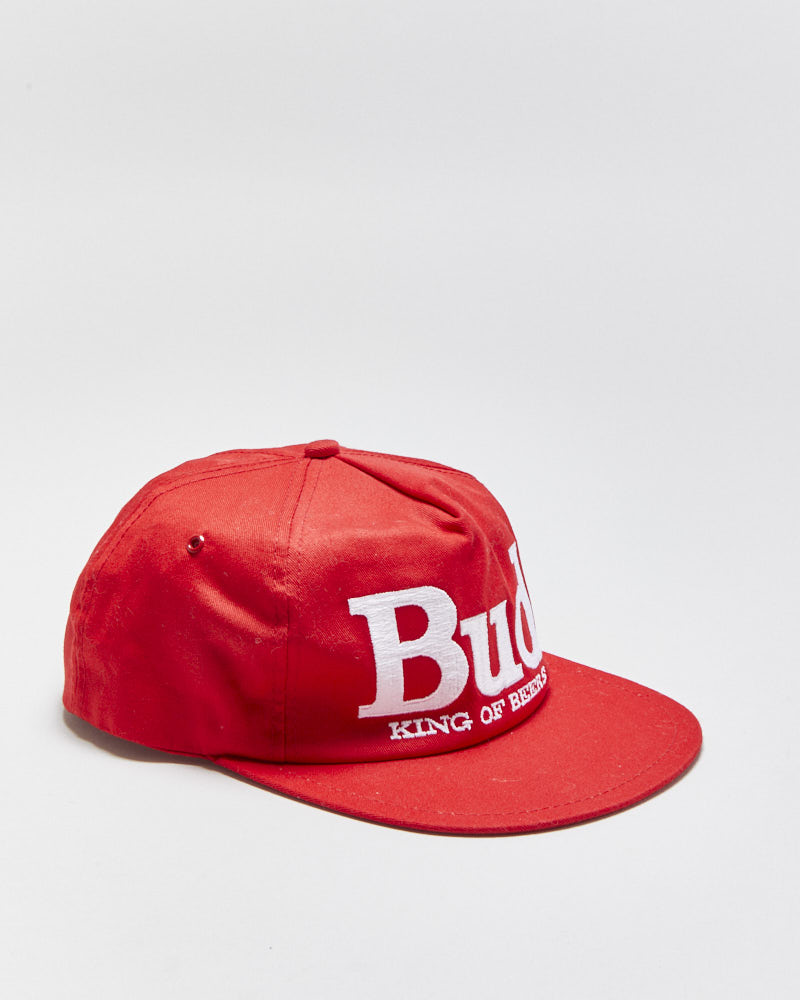 DS Vintage 1980s Budweiser King Of Beers Flat Brim Made In Canada Baseball Snapback - OS