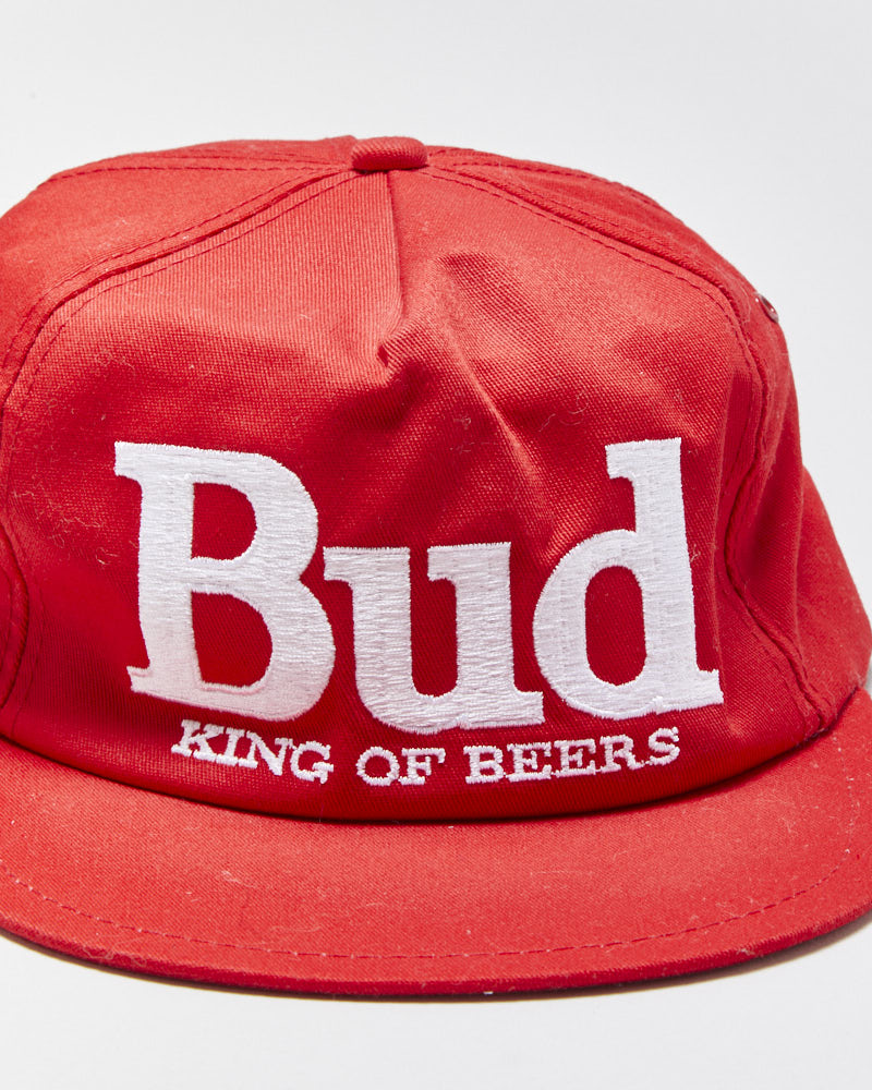 DS Vintage 1980s Budweiser King Of Beers Flat Brim Made In Canada Baseball Snapback - OS