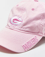 DS Vintage Y2K 00s Reebok Green Bay Packers Baby Pink Canvas NFL Baseball Cap - OS