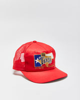 DS Vintage 1980s Billy Bobs Fort Worth Texas Flat Brim Trucker Hat - OS