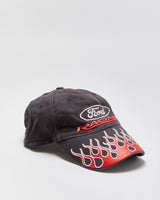 Vintage Y2K 00s Ford Racing Distressed Canvas Flames Baseball Cap - OS