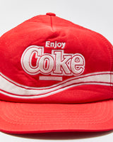 DS Vintage 1980s Coca Cola Puff Print Flat Brim Trucker Hat - OS