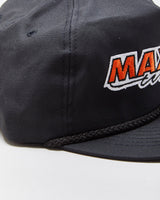 DS Vintage Y2K 00s Maxxis Tires Rope Peak Made In USA Leather Strap Flat Brim Trucker Hat - OS