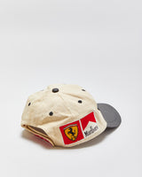 Vintage 1990s Malboro Racing Ferrari Canvas Velcro Baseball Cap - OS
