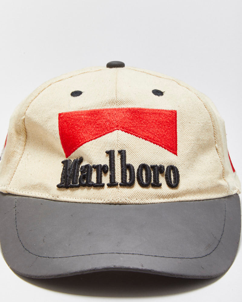 Vintage 1990s Malboro Racing Ferrari Canvas Velcro Baseball Cap - OS