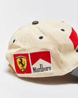 Vintage 1990s Malboro Racing Ferrari Canvas Velcro Baseball Cap - OS