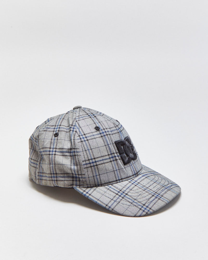 Vintage Y2K 00s DC Shoe Co. Plaid Canvas FlexFit Baseball Cap - S/M