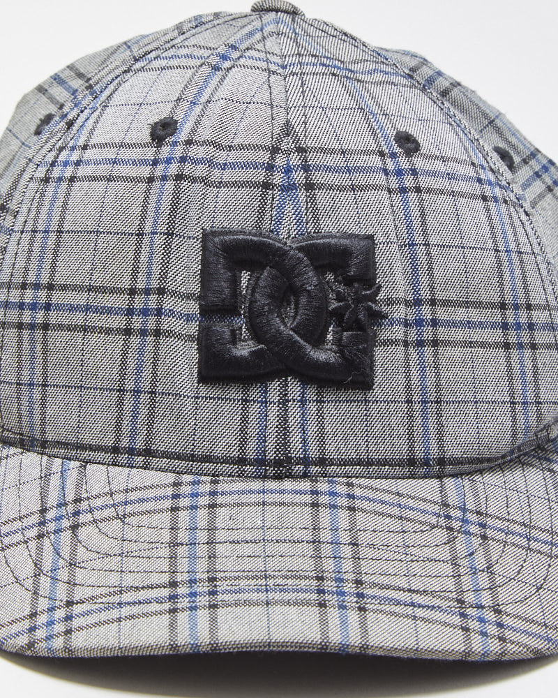 Vintage Y2K 00s DC Shoe Co. Plaid Canvas FlexFit Baseball Cap - S/M