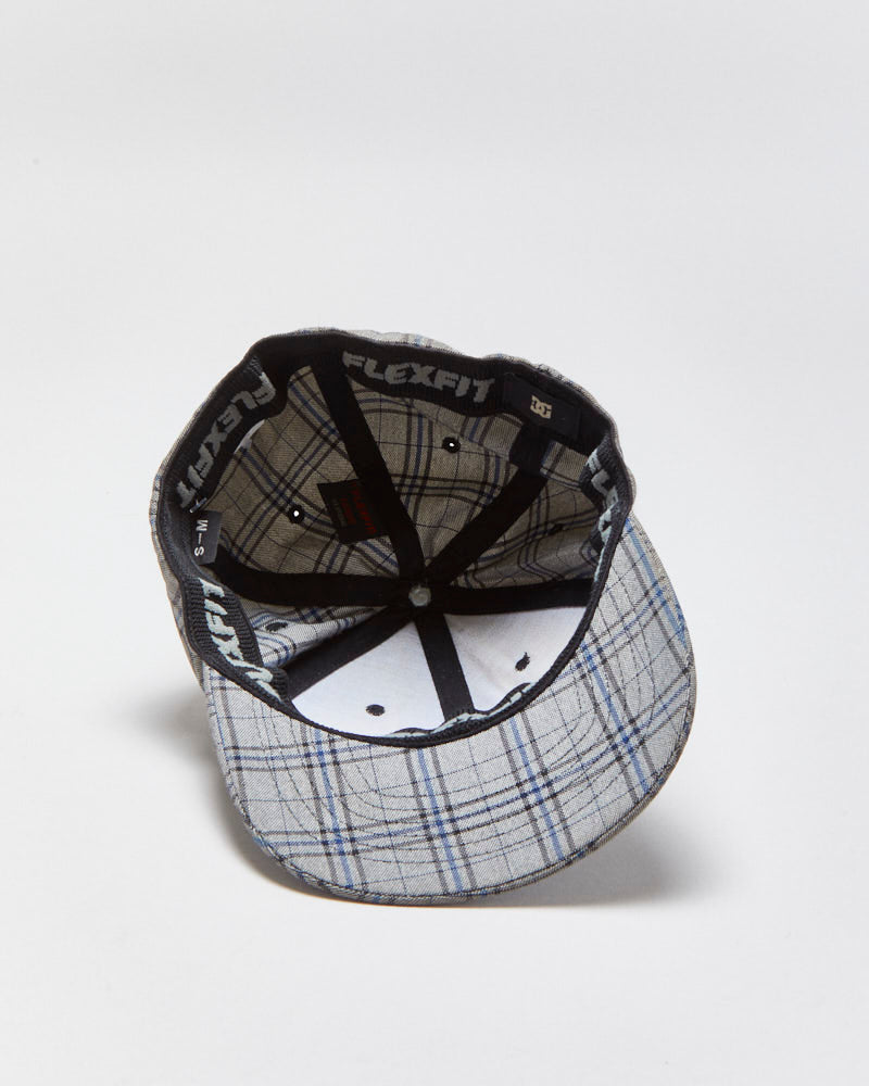 Vintage Y2K 00s DC Shoe Co. Plaid Canvas FlexFit Baseball Cap - S/M