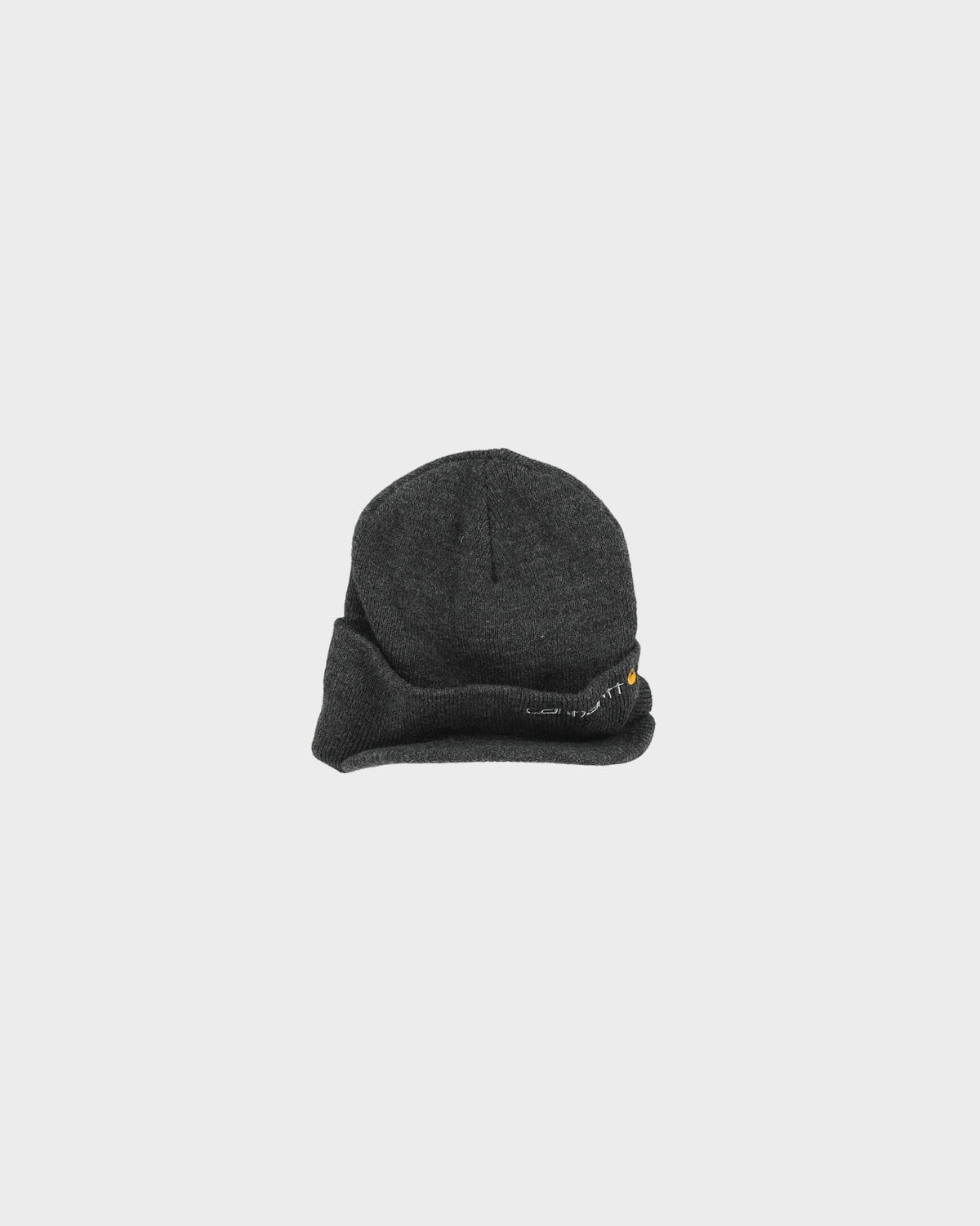 Vintage Carhartt Grey Embroidered Knit Visor Beanie - OS