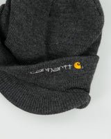 Vintage Carhartt Grey Embroidered Knit Visor Beanie - OS