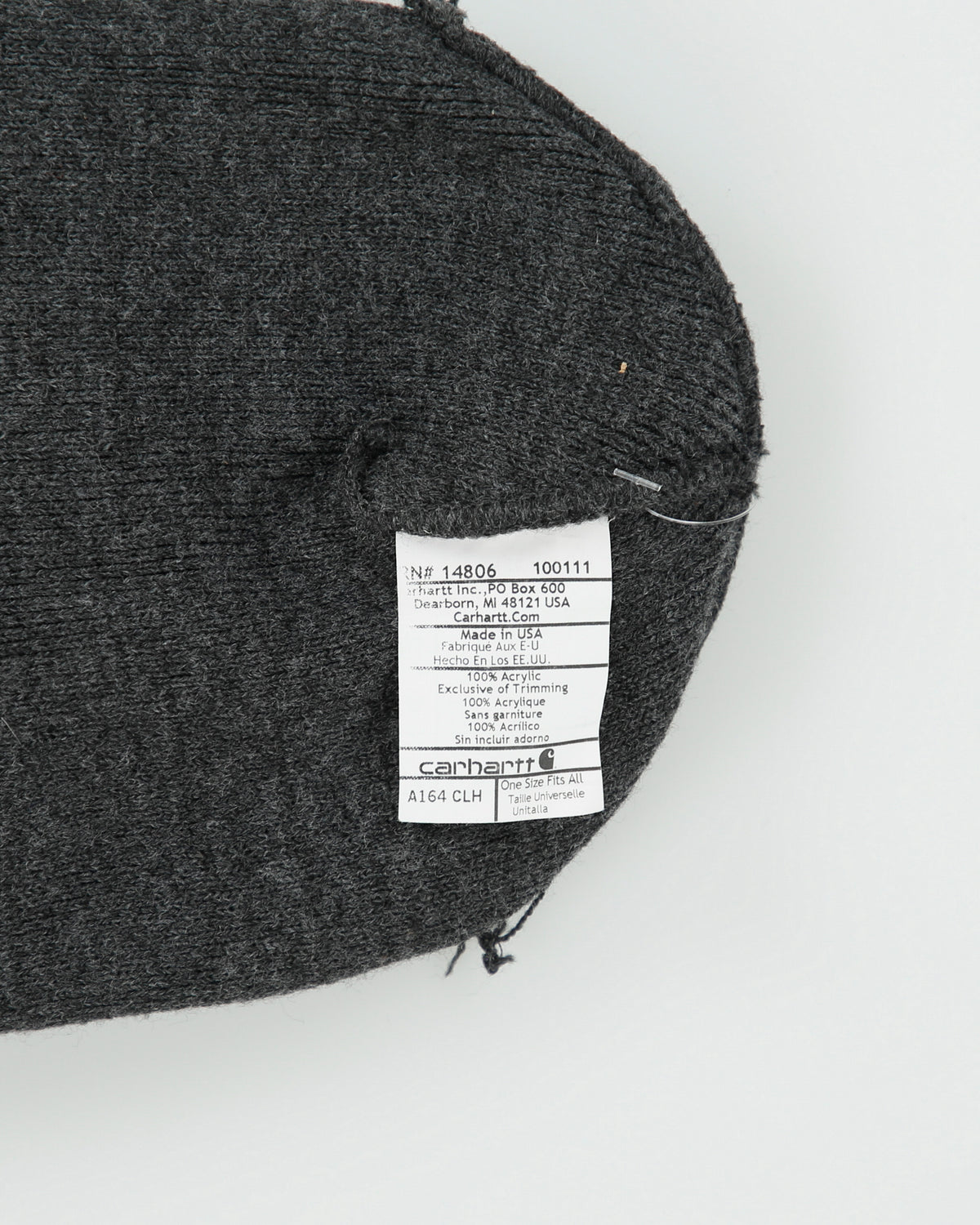 Vintage Carhartt Grey Embroidered Knit Visor Beanie - OS