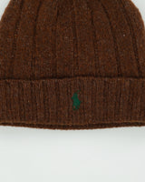 Vintage Polo Ralph Lauren Logo Embroidered Ribbed Wool Knit Beanie - S/M
