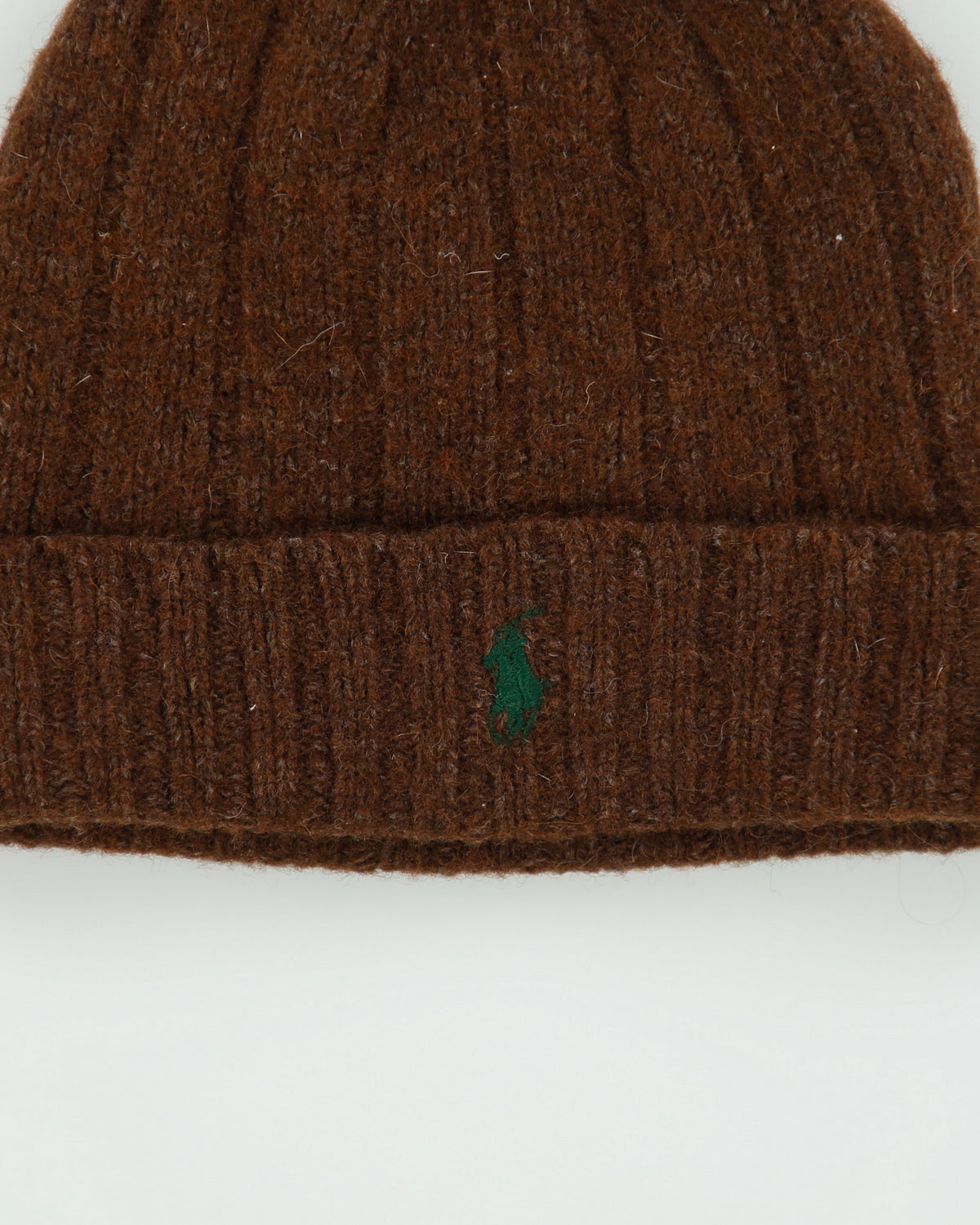 Vintage Polo Ralph Lauren Logo Embroidered Ribbed Wool Knit Beanie - S/M