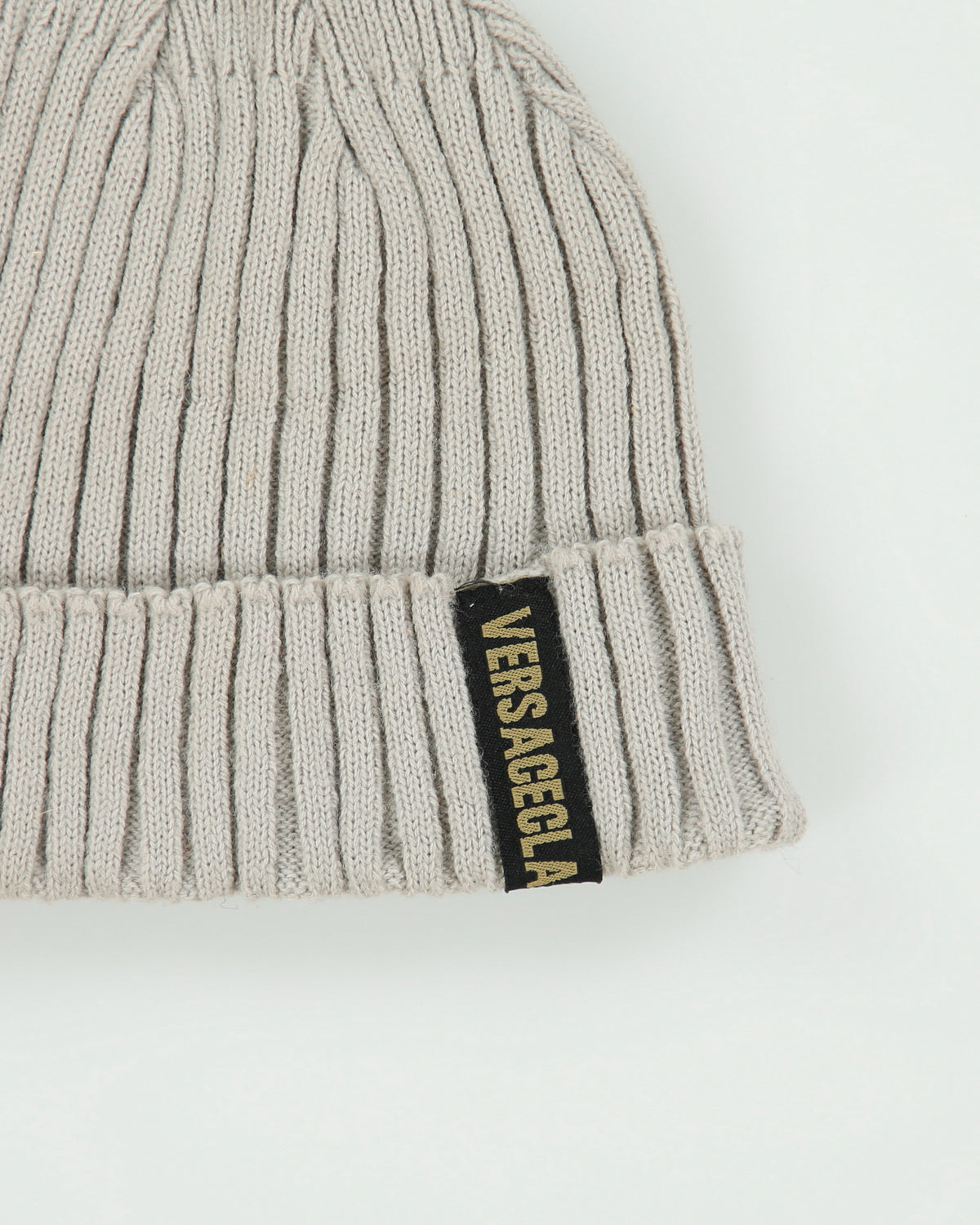 Vintage Y2K 00s Versace Classic Ribbed Knit Beanie - OS