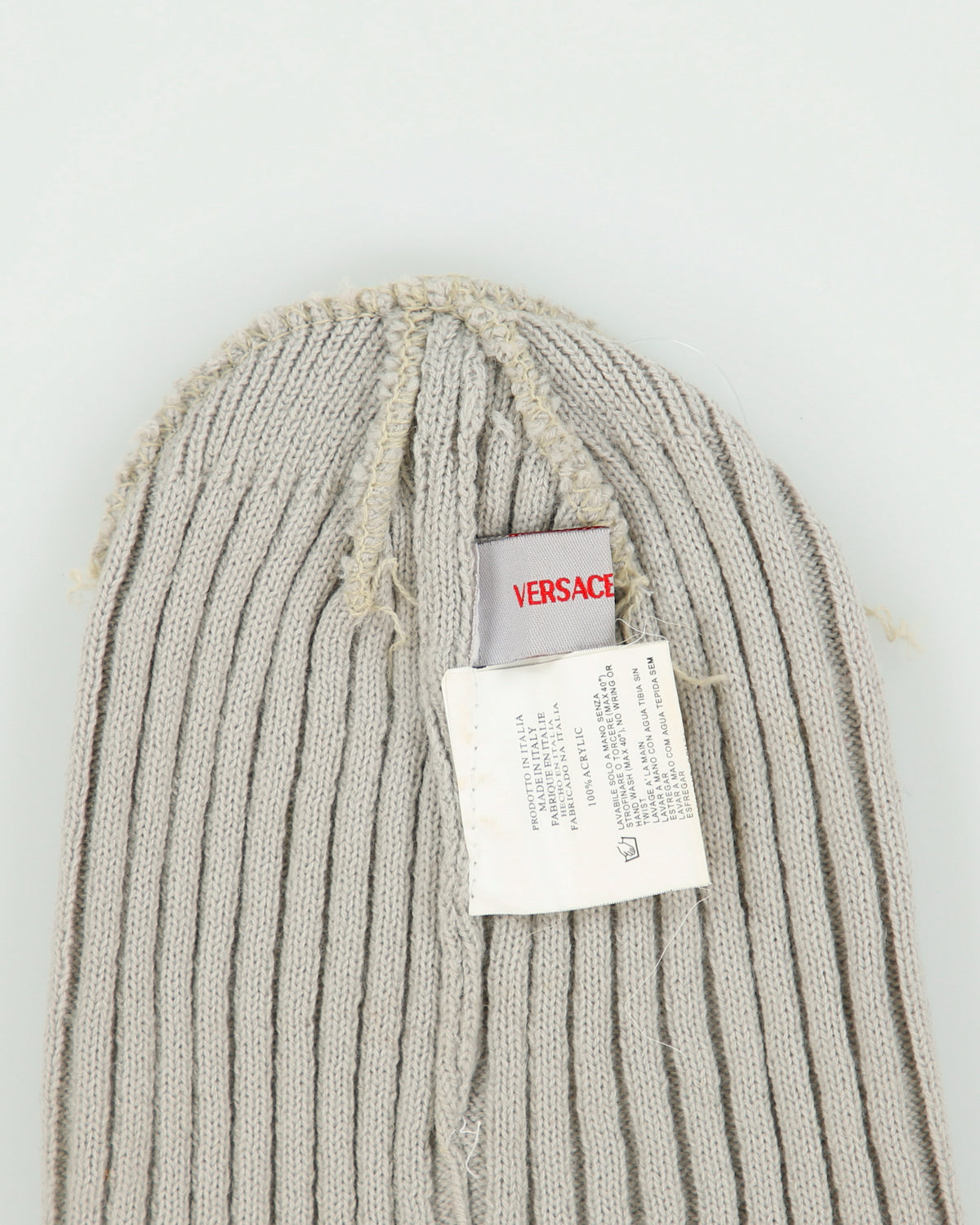 Vintage Y2K 00s Versace Classic Ribbed Knit Beanie - OS