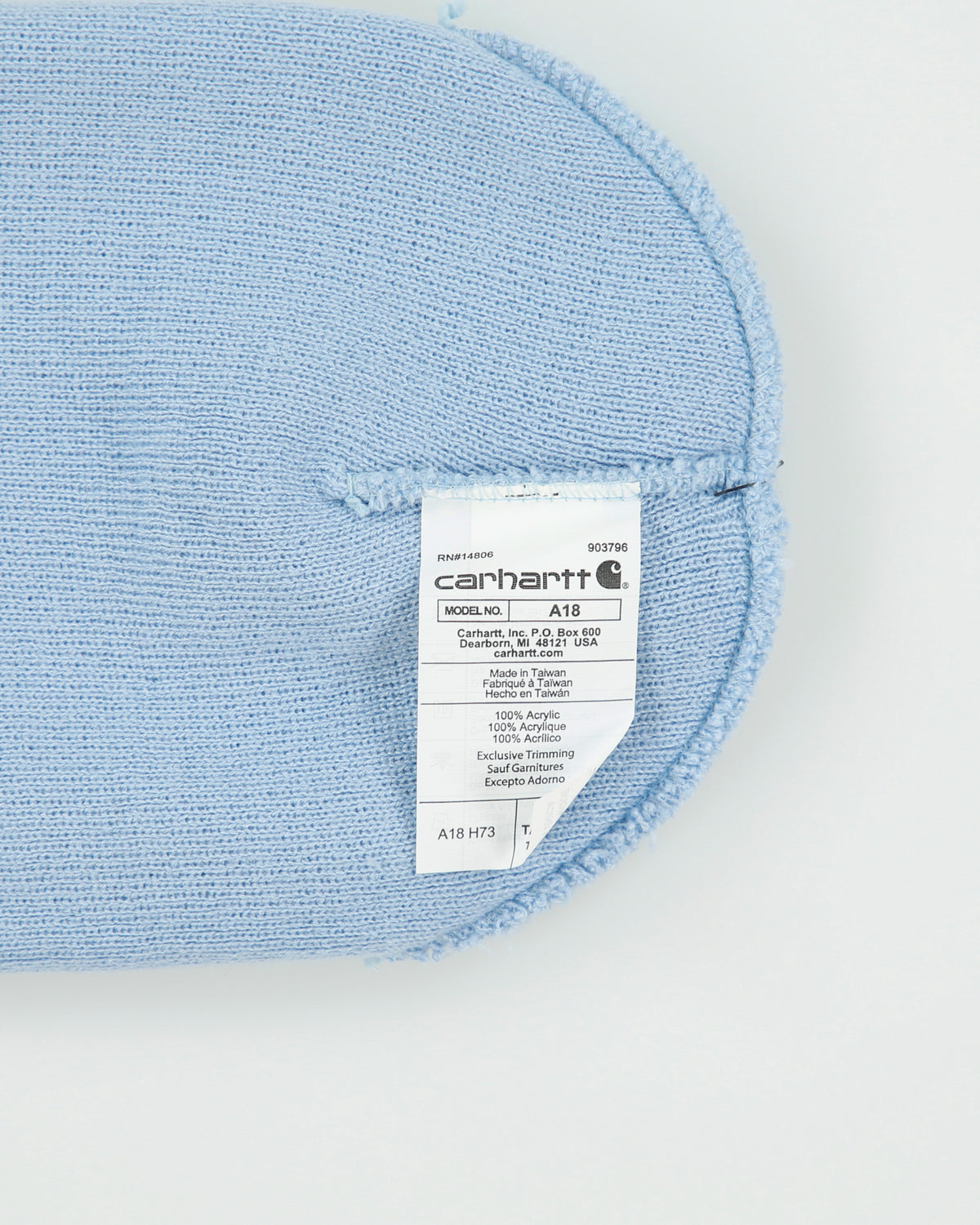 DS Vintage Carhartt Baby Blue Knit Cuffed Beanie - OS