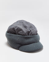Vintage Y2K 00s The North Face Khaki Quilt Lined Canvas Ribbed Knit Visor Beanie - OS