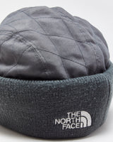 Vintage Y2K 00s The North Face Khaki Quilt Lined Canvas Ribbed Knit Visor Beanie - OS