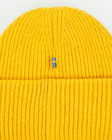 DS Fjall Raven Mustard Heavy 1960 Logo Wool Knit Ribbed Beanie - OS