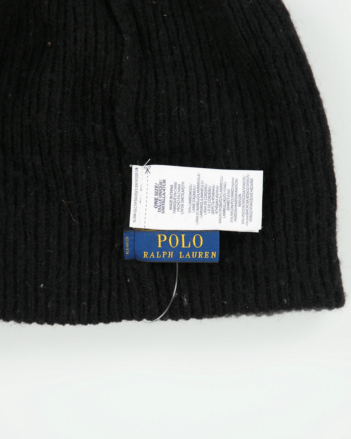 Vintage Polo Ralph Lauren Logo Embroidered Striped Wool Blend Knit Ribbed Beanie - OS