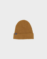 Patagonia Tan Fishermans Rolled Knit Ribbed Beanie - OS