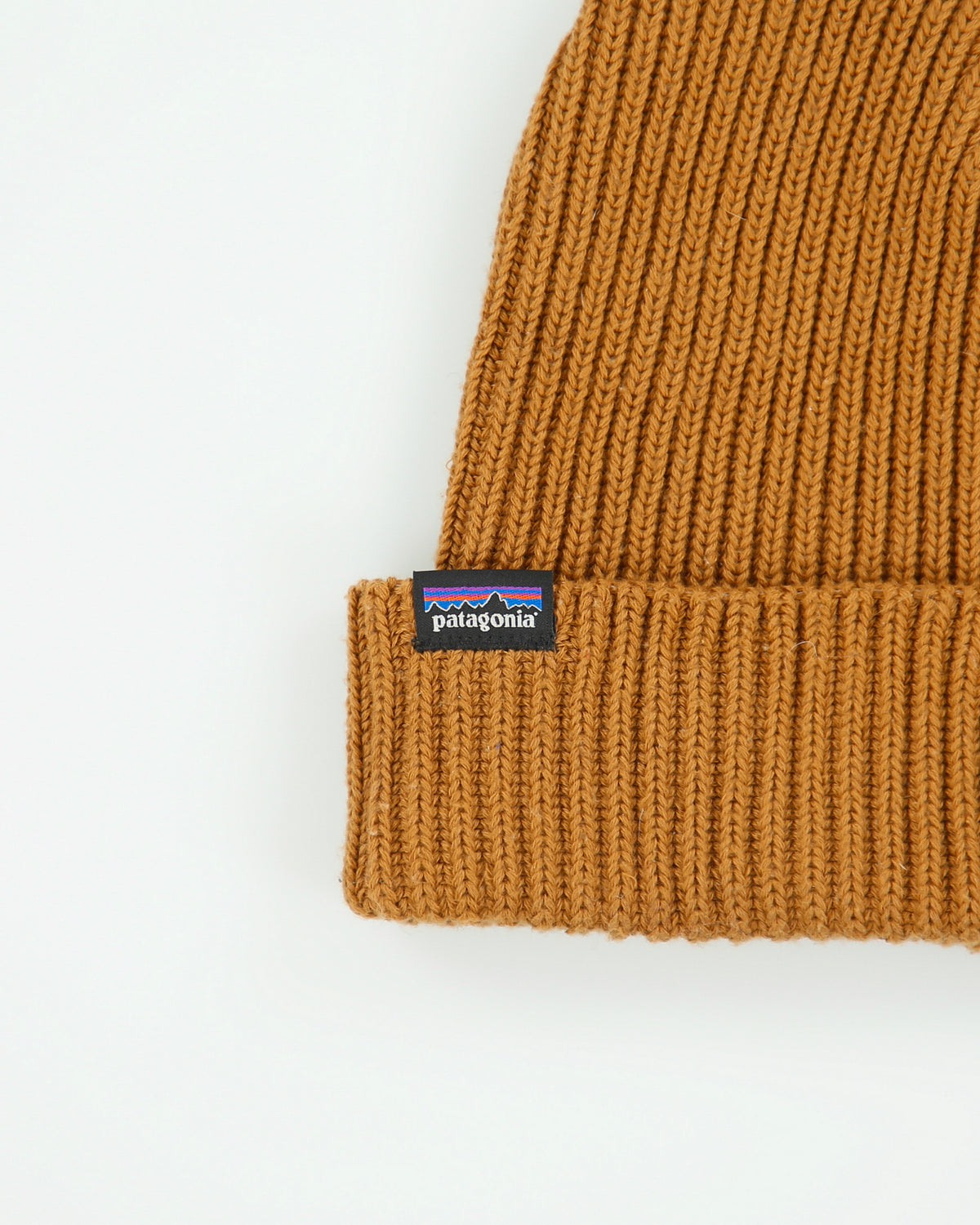 Patagonia Tan Fishermans Rolled Knit Ribbed Beanie - OS