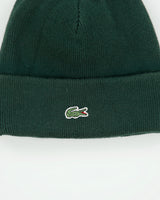 Lacoste Live Forest Green Heavy Cashmere Blend Knit Ribbed Beanie - OS