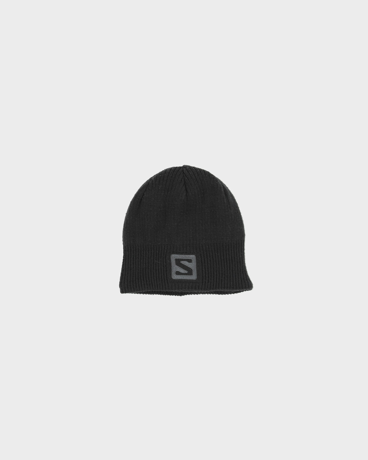 Salomon Charcoal Fleece Lined Embroidered Knit Skullcap Beanie - OS
