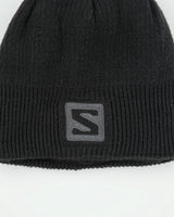 Salomon Charcoal Fleece Lined Embroidered Knit Skullcap Beanie - OS