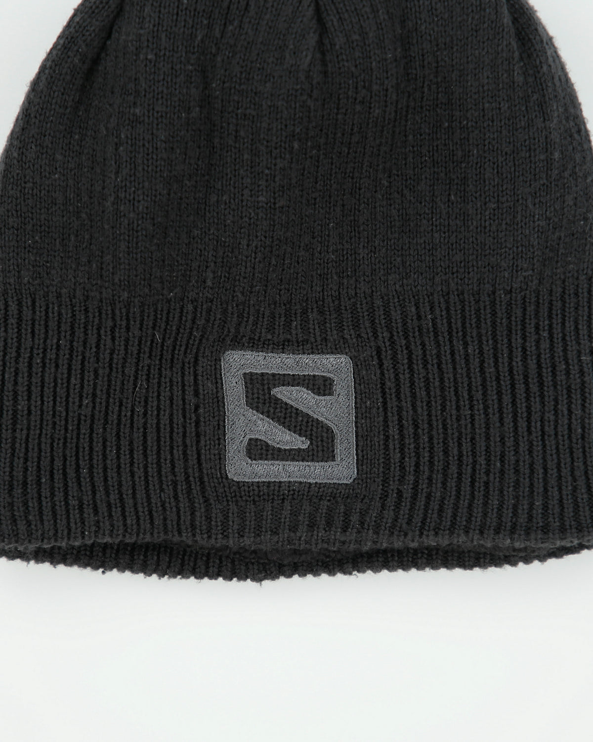 Salomon Charcoal Fleece Lined Embroidered Knit Skullcap Beanie - OS