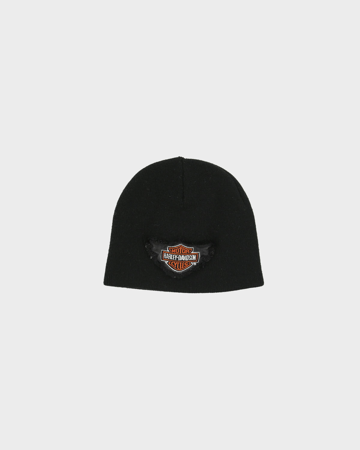 Vintage Y2K 00s Harley Davidson Badge Embroidered Knit Skullcap Beanie - OS