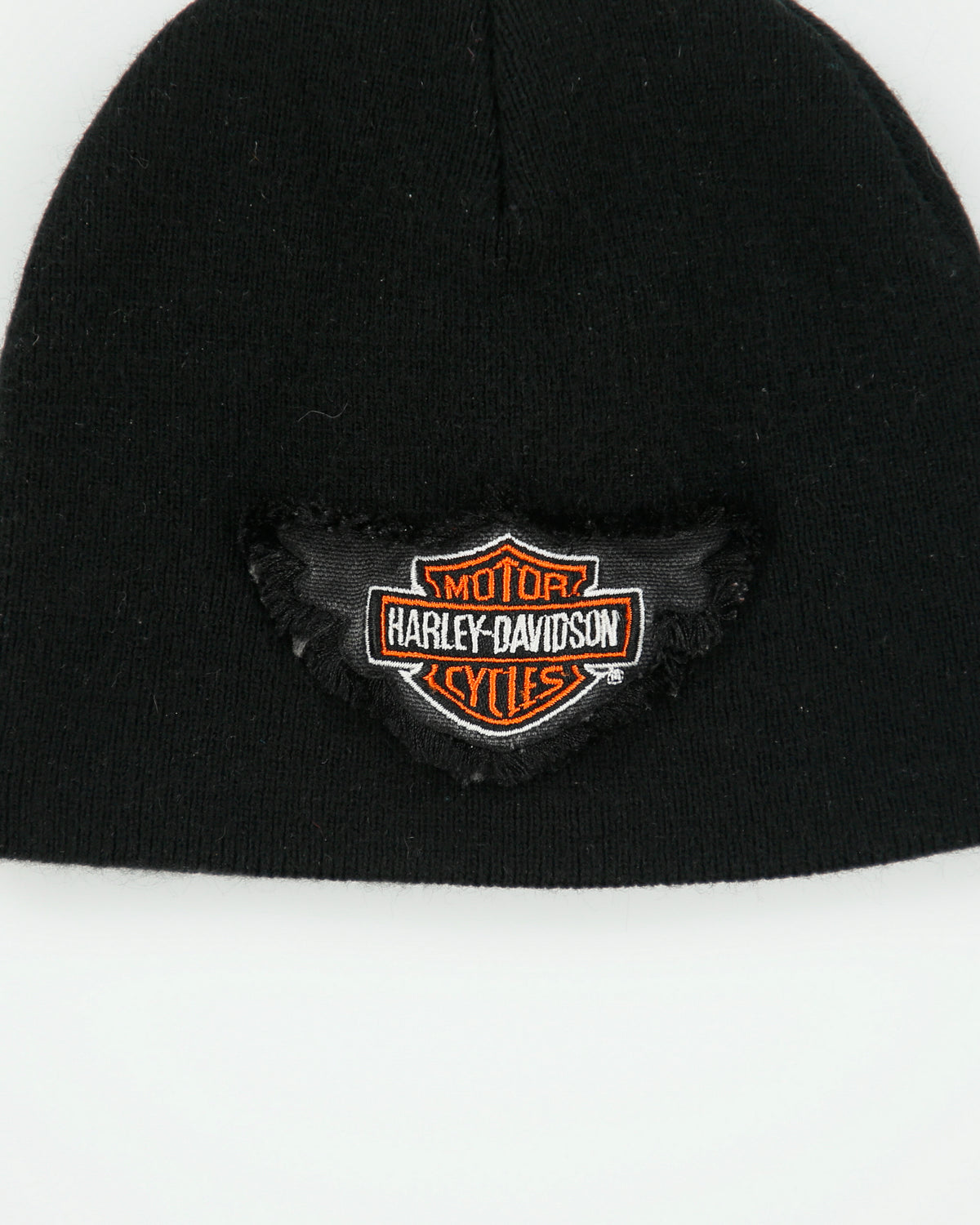 Vintage Y2K 00s Harley Davidson Badge Embroidered Knit Skullcap Beanie - OS