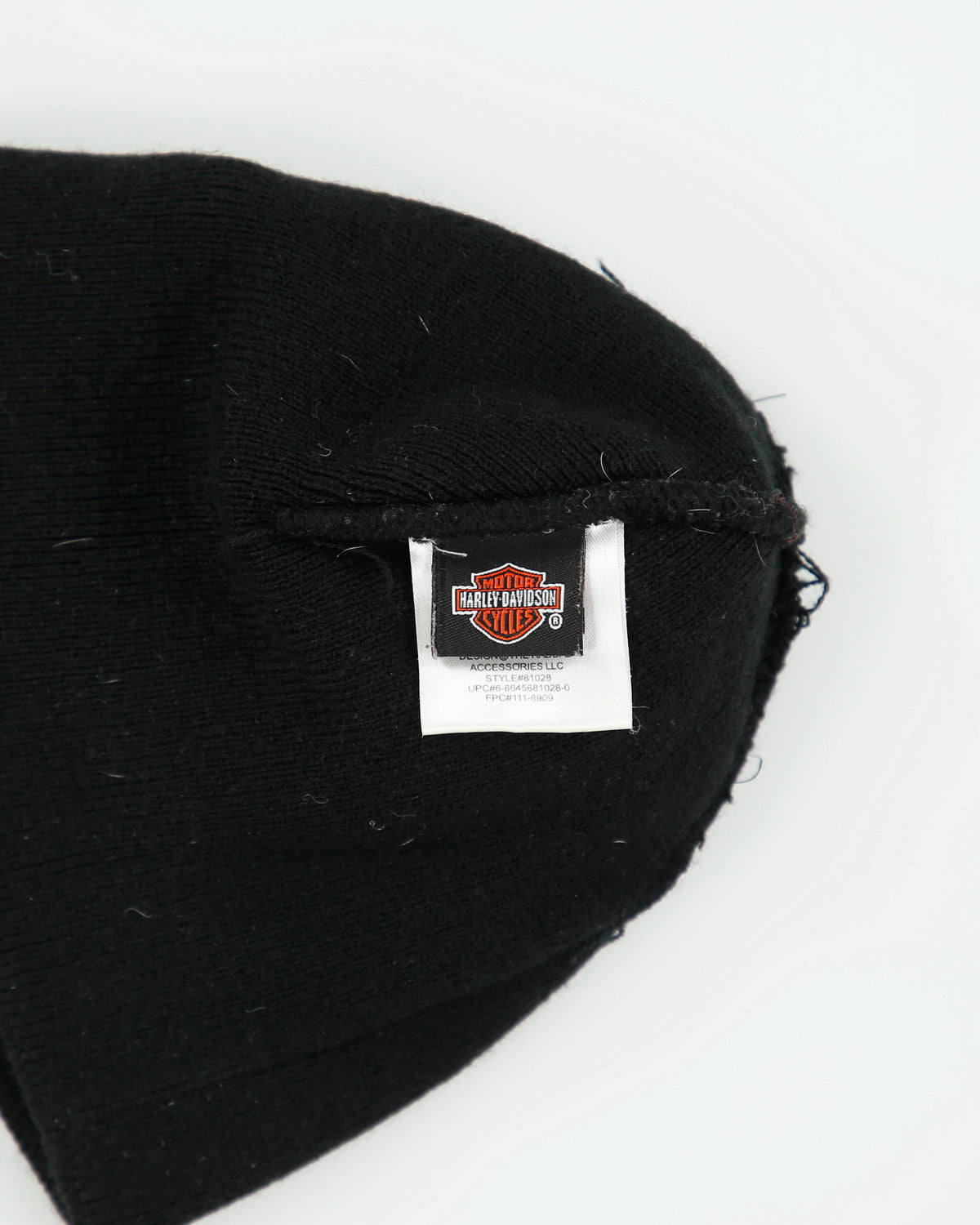 Vintage Y2K 00s Harley Davidson Badge Embroidered Knit Skullcap Beanie - OS