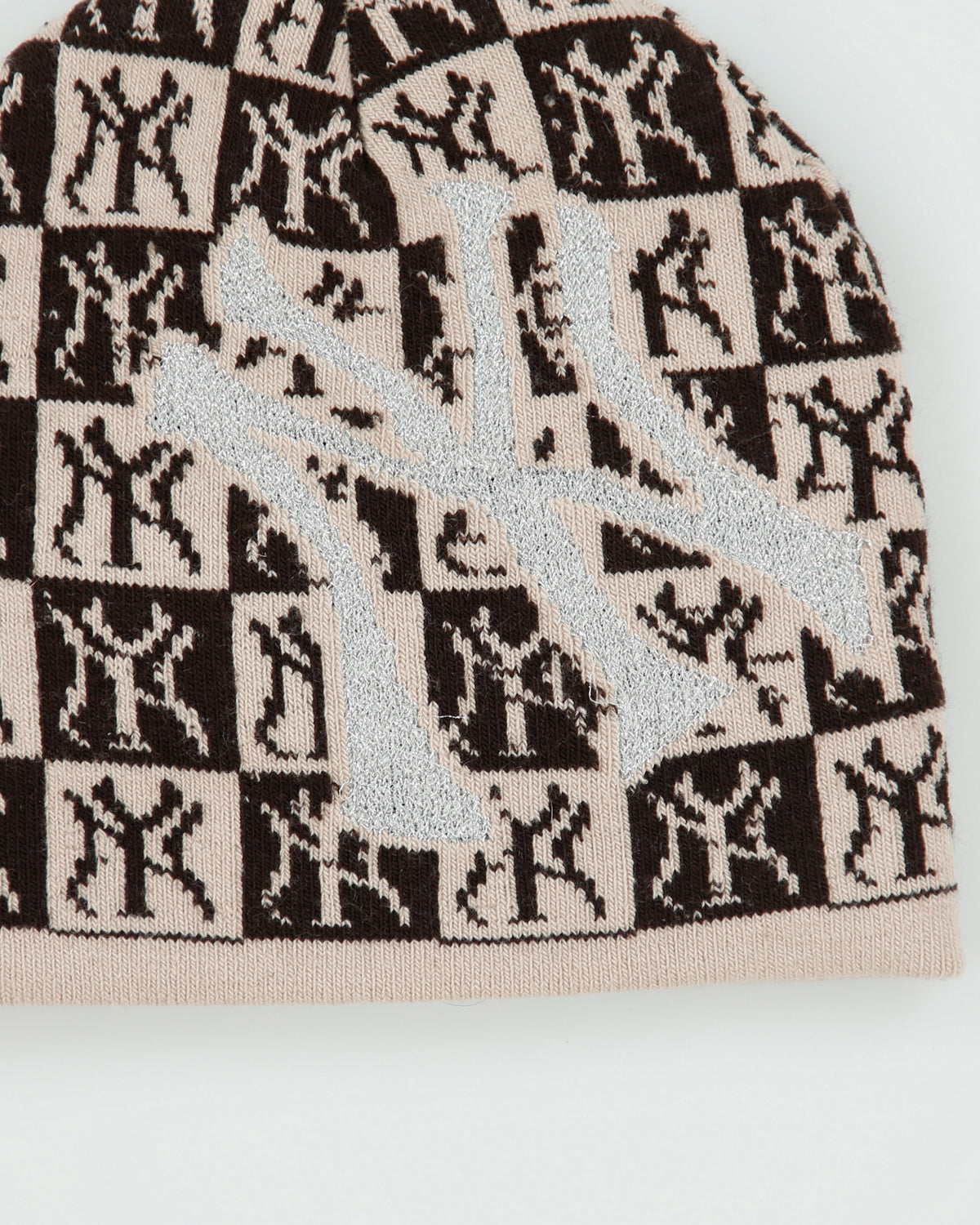 Vintage Y2K 00s N.Y Yankees Monogram Logo Knit Skullcap Beanie - OS