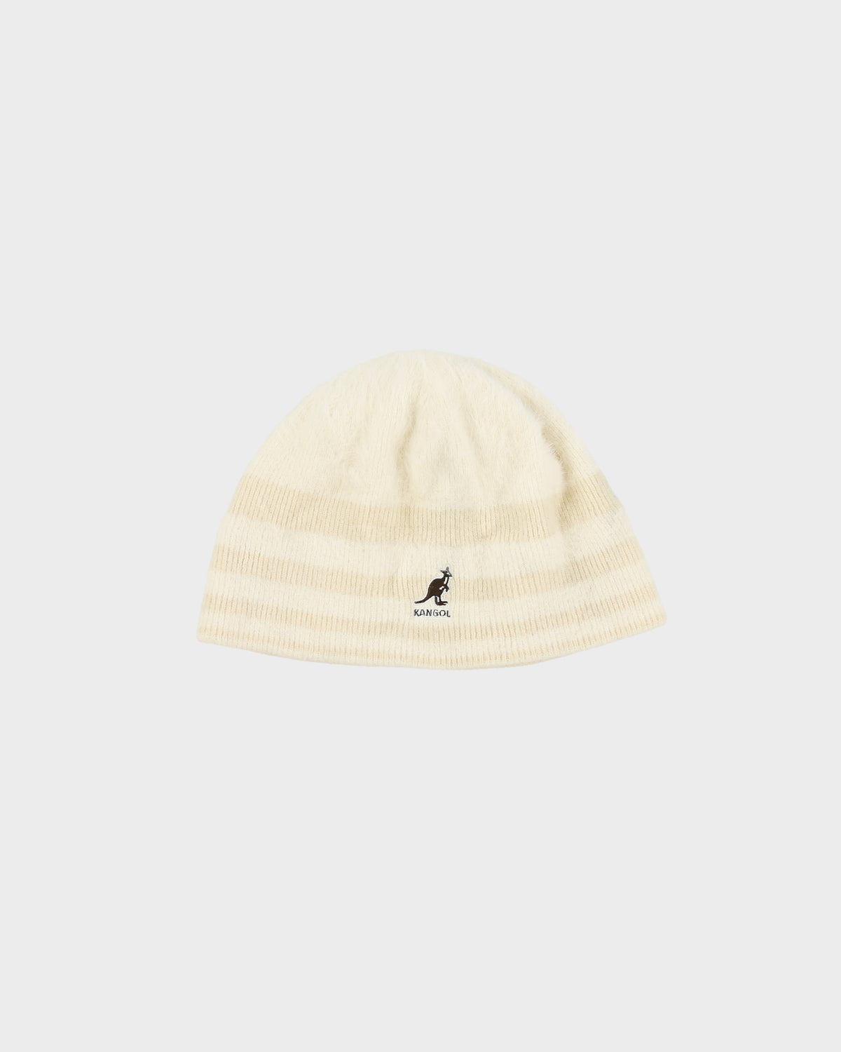 Vintage Y2K 00s Kangol Cream Angora Wool Knit Skullcap Beanie - OS
