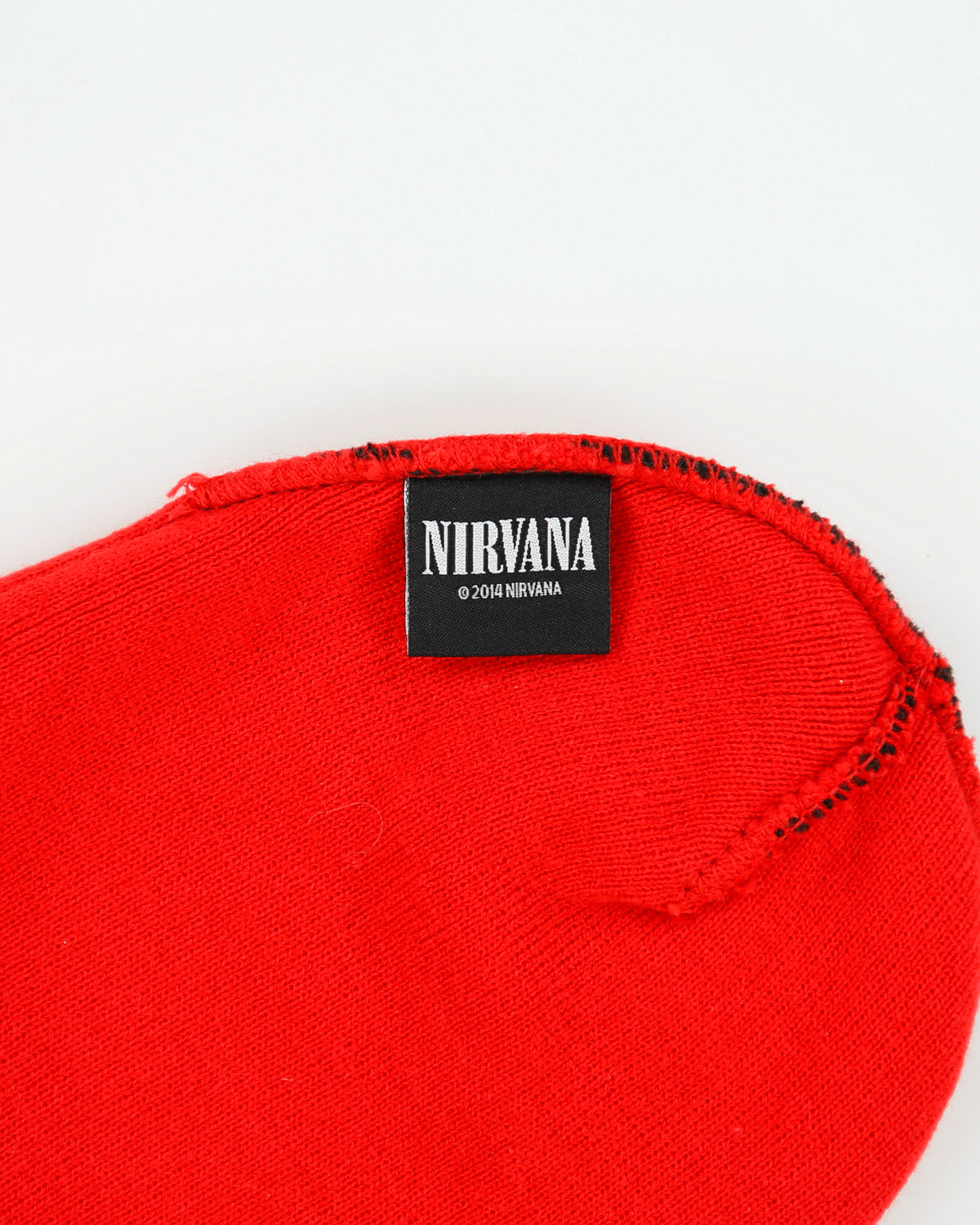 Vintage Nirvana Embroidered Patch Logo Striped Knit Skullcap Beanie - OS