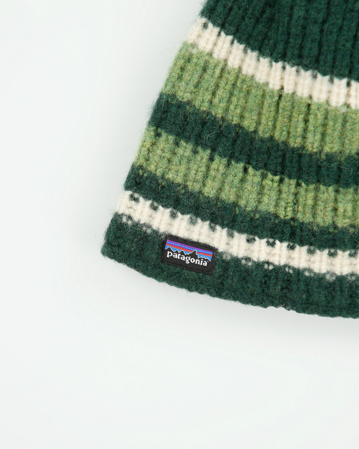 Vintage Patagonia Striped Fleece Lined Merino Wool Cable Knit Skullcap Beanie - OS